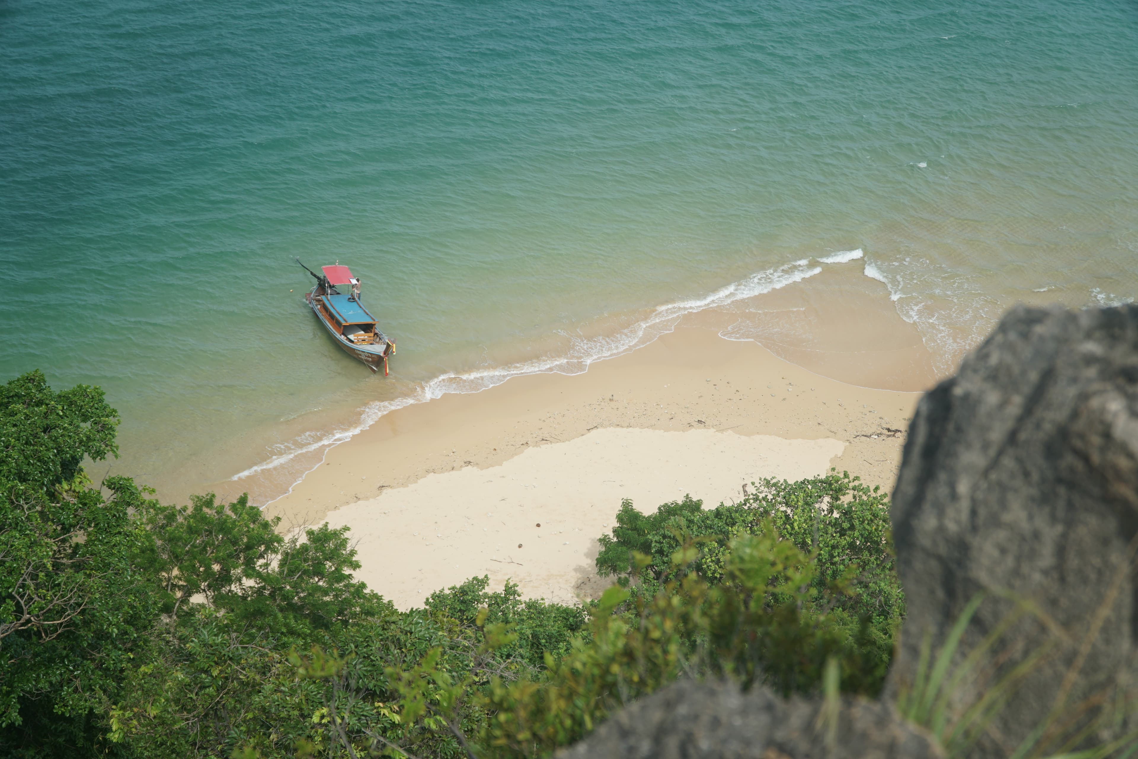 Clear water and sandy beach for a relaxed swim stop