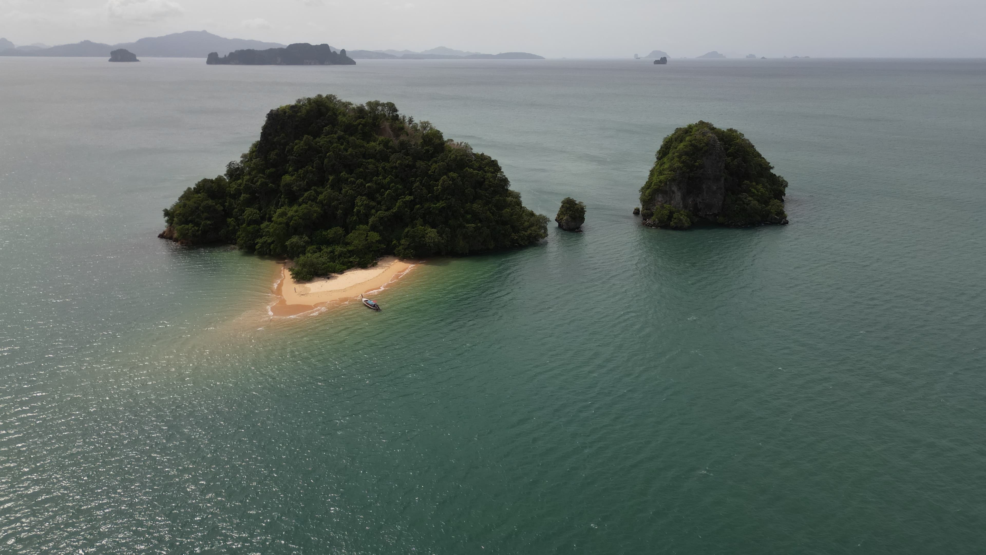 Natural island coastline on a quiet private route